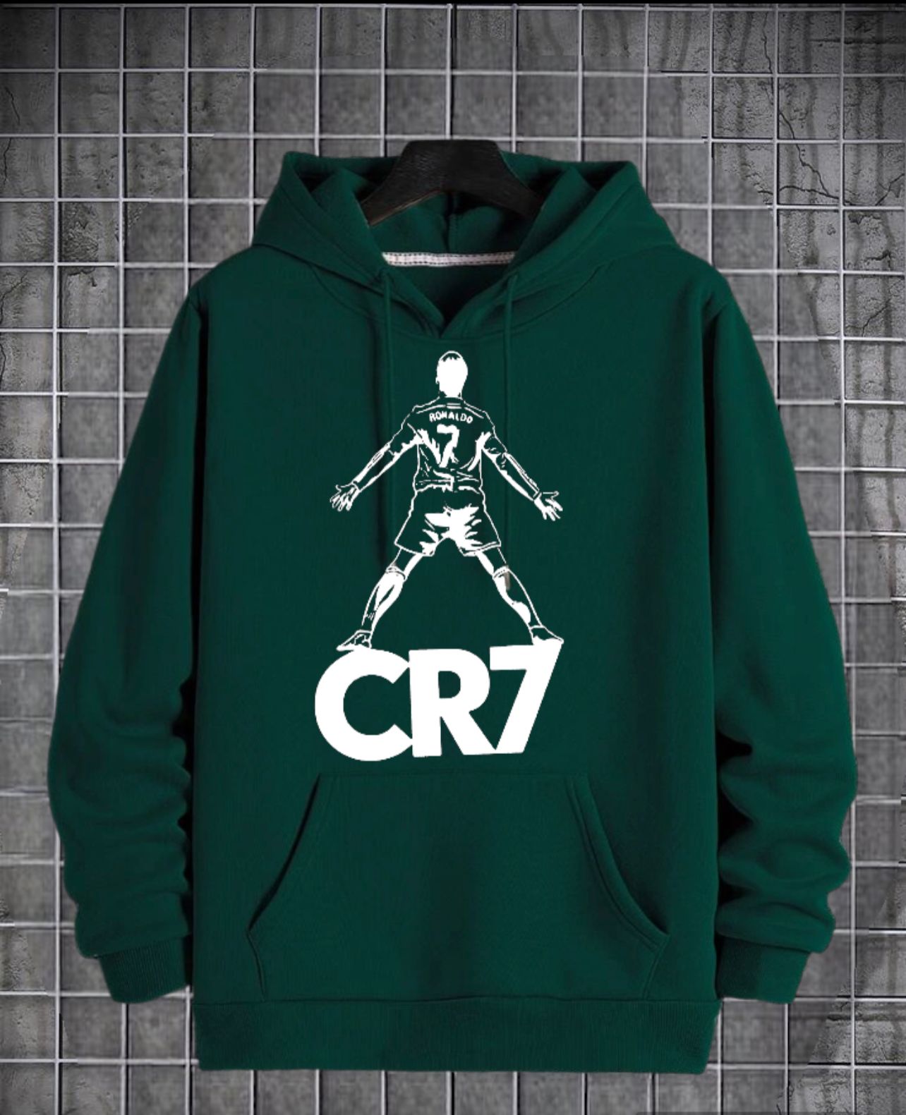 Cr7 Cristiano Ronaldo Printed Fleece Full Sleeves Pull Over Hoodie For Men & Boys - DENIMS - Hoodie & Sweatshirt - 