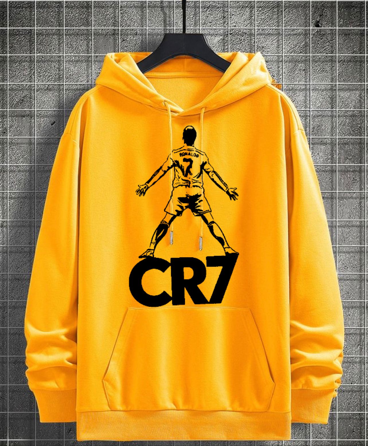 Cr7 Cristiano Ronaldo Printed Fleece Full Sleeves Pull Over Hoodie For Men & Boys - DENIMS - Hoodie & Sweatshirt - 