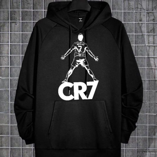 Cr7 Cristiano Ronaldo Printed Fleece Full Sleeves Pull Over Hoodie For Men & Boys - DENIMS - Hoodie & Sweatshirt - 