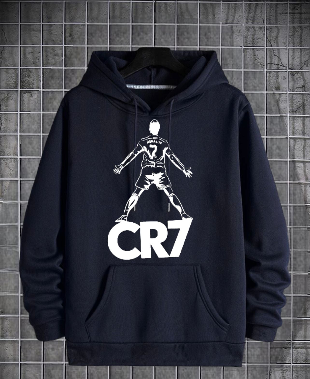 Cr7 Cristiano Ronaldo Printed Fleece Full Sleeves Pull Over Hoodie For Men & Boys - DENIMS - Hoodie & Sweatshirt - 