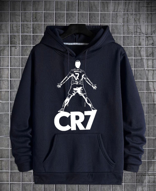 Cr7 Cristiano Ronaldo Printed Fleece Full Sleeves Pull Over Hoodie For Men & Boys - DENIMS - Hoodie & Sweatshirt - 