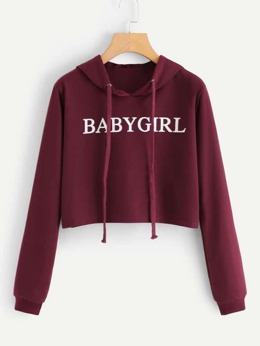 Cropped Hoddie Maroon Baby - DENIMS - Hoodies & Sweatshirts - 