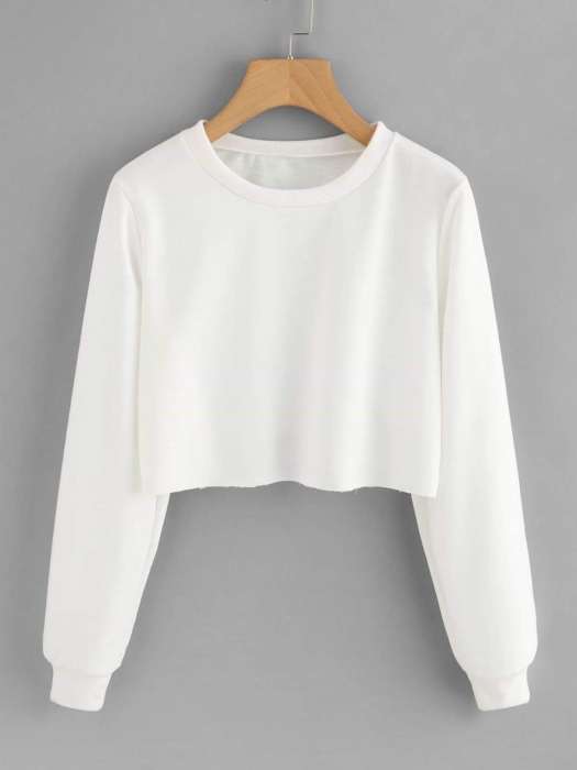 Cropped Sweatshirt White - DENIMS - Hoodies & Sweatshirts - 