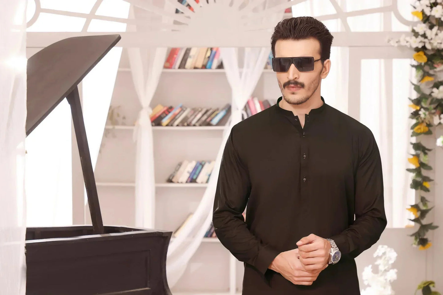 Dark Brown Shalwar Kameez for Men - DENIMS - Shalwar Kameez - 