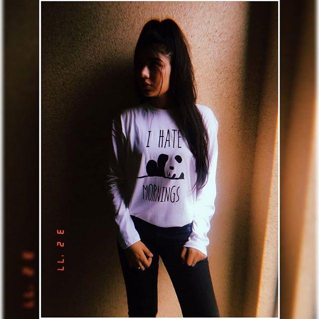 White I Hate Mornings Full Sleeves T-Shirt For Womens