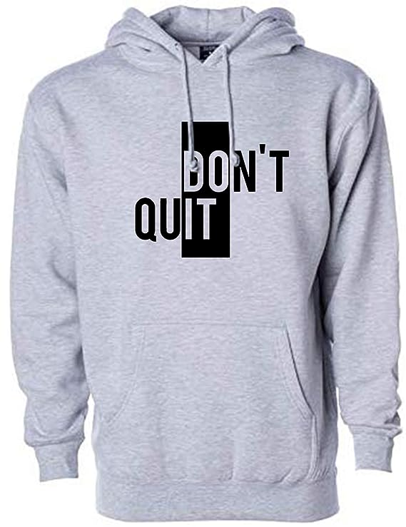 Don’t Quit Printed Winter Fleece Hoodie for Men - DENIMS - Hoodie & Sweatshirt - 