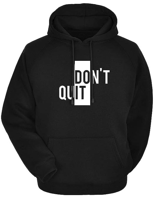 Don’t Quit Printed Winter Fleece Hoodie for Men - DENIMS - Hoodie & Sweatshirt - 