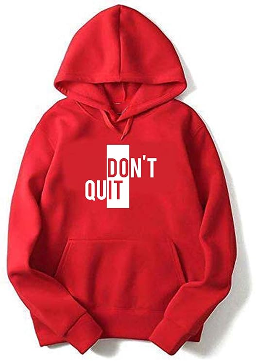 Don’t Quit Printed Winter Fleece Hoodie for Men - DENIMS - Hoodie & Sweatshirt - 