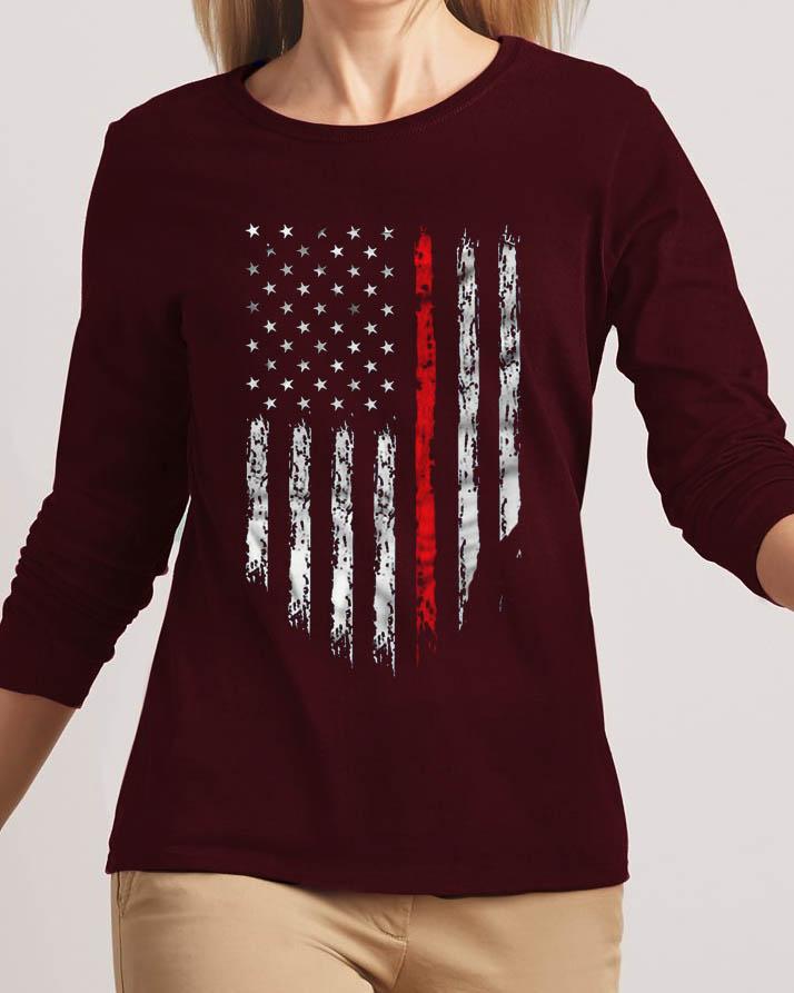 American Flag New Fashion Maroon High Graphic Excellent Quality T-shirt