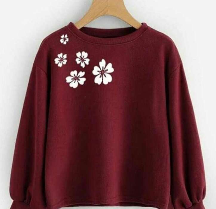White Floral Custom Print Sweatshirt