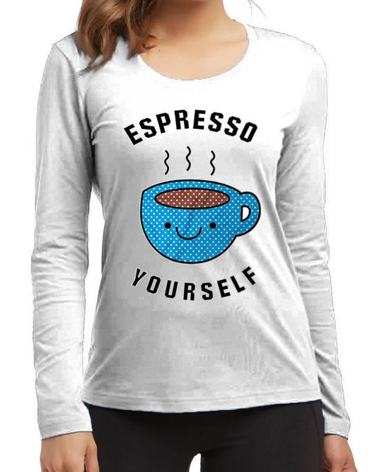 Espresso Yourself New Fashion White Round Neck High Graphic Full T - Shirt - DENIMS - Tops & T - Shirts - 
