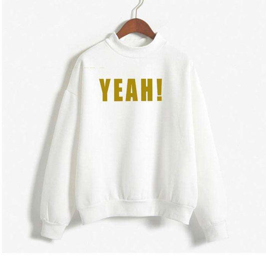 White Printed Sweat Shirt For Women