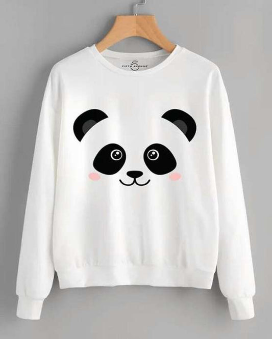 White Printed Sweatshirt For Women