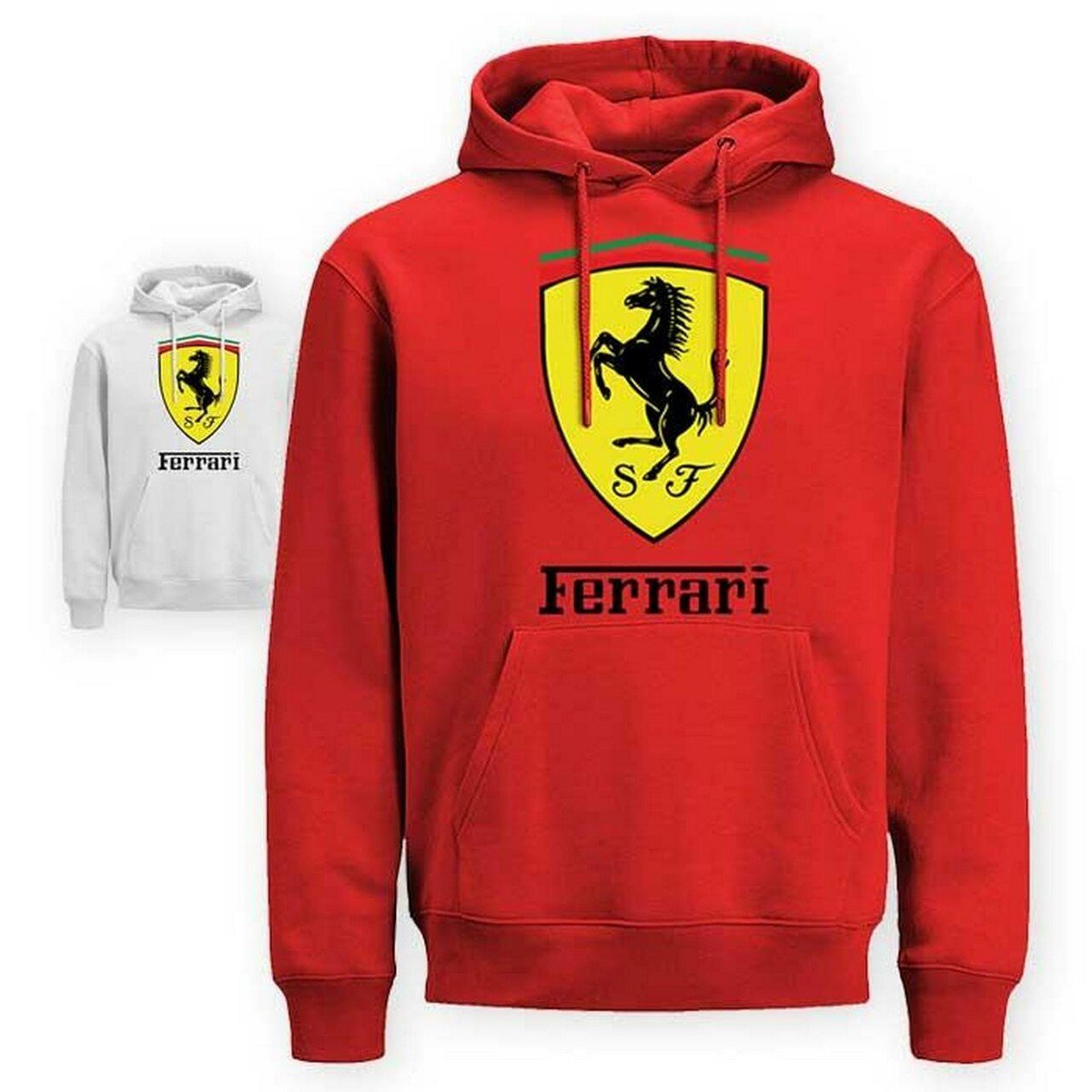 Ferari Printed Fleece Full Sleeves Pull Over Hoodie For Men - DENIMS - Hoodie & Sweatshirt - 