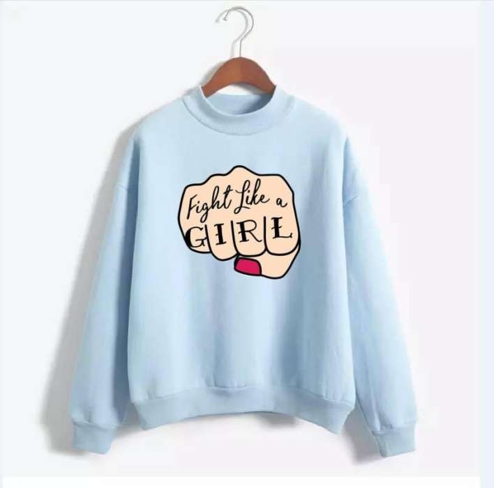 Fight Like A Fleece Design Sweat Shirt Excellent Quality - DENIMS - Hoodies & Sweatshirts - 