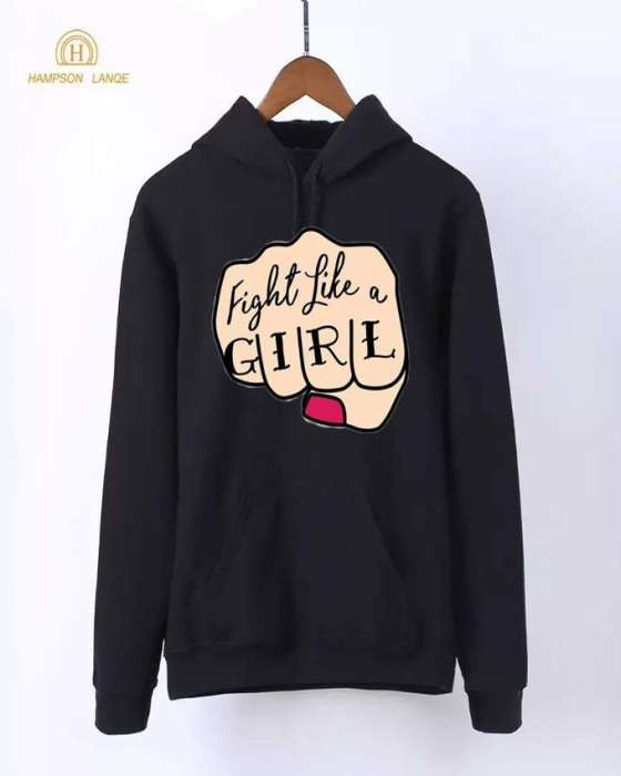 Fight Like a Printed Hoodie For womens - DENIMS - Hoodies & Sweatshirts - 