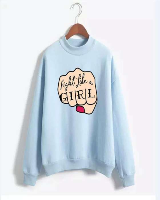 Fight like a Printed Sweat Shirt For womens 771 - DENIMS - Hoodies & Sweatshirts - 