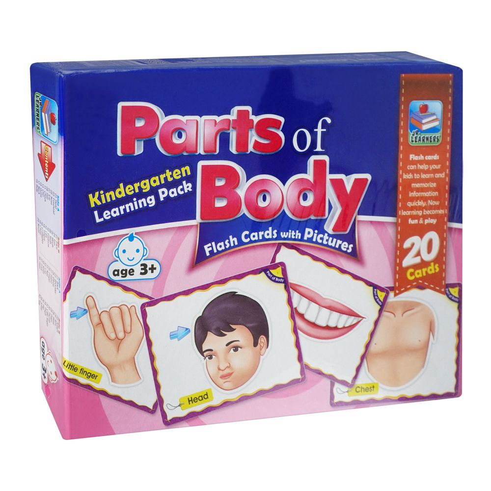 Flash Cards With Pictures Parts Of Body, Large 7 X 9.5 Inches, For 3+ Years - DENIMS - Board Games - 