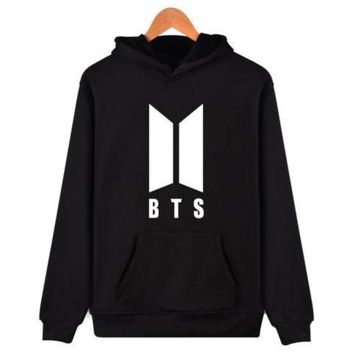 Fleece Cotton BTS Hoodie For Women in Black - DENIMS - Hoodies & Sweatshirts - 