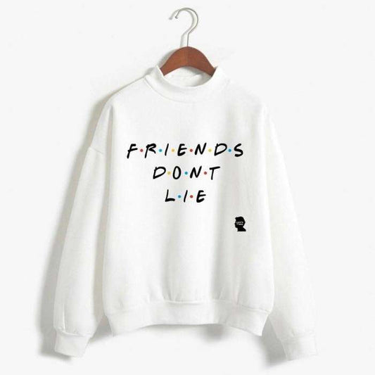 Friends Dont Lie Printed Fleece Sweatshirt For womens - DENIMS - Hoodies & Sweatshirts - 