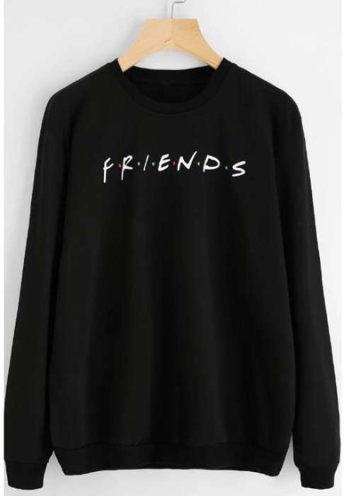 FRIENDS Printed Sweatshirt Black For Women - DENIMS - Hoodies & Sweatshirts - 