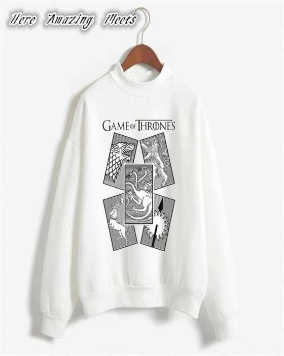 Games of Thrones Printed Sweat Shirt For womens - DENIMS - Hoodies & Sweatshirts - 