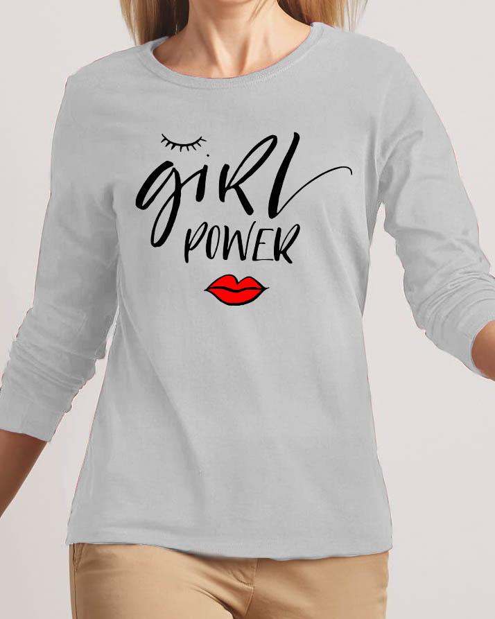 Girl Power New Fashion Grey High Graphic Excellent Quality T - shirt - DENIMS - Tops & T - Shirts - 