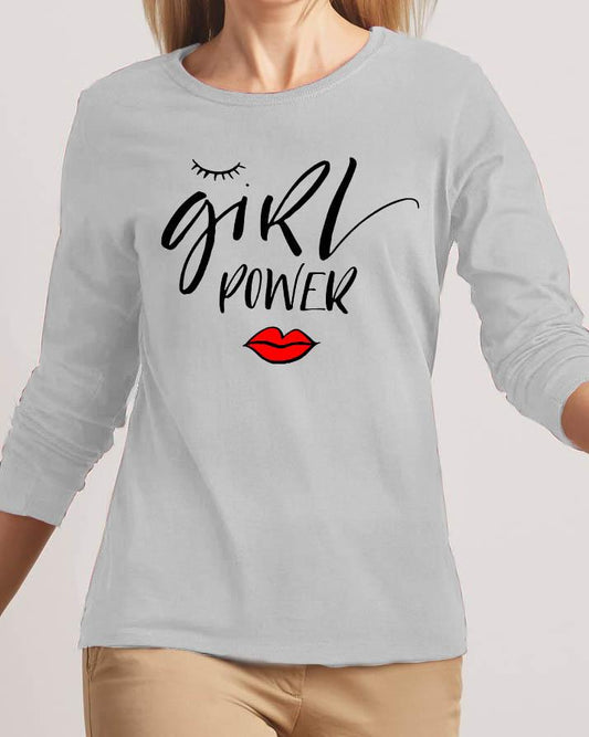 Girl Power New Fashion Grey High Graphic Excellent Quality T - shirt - DENIMS - Tops & T - Shirts - 