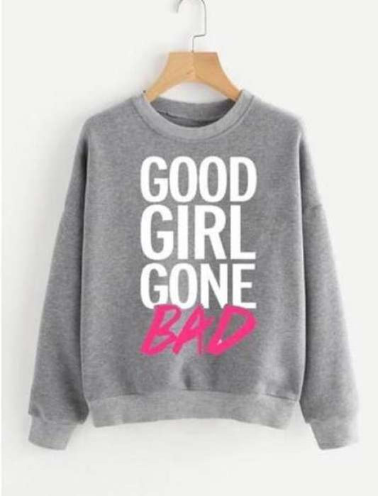 Good Gone Bad Printed Sweatshirt Grey - DENIMS - Hoodies & Sweatshirts - 