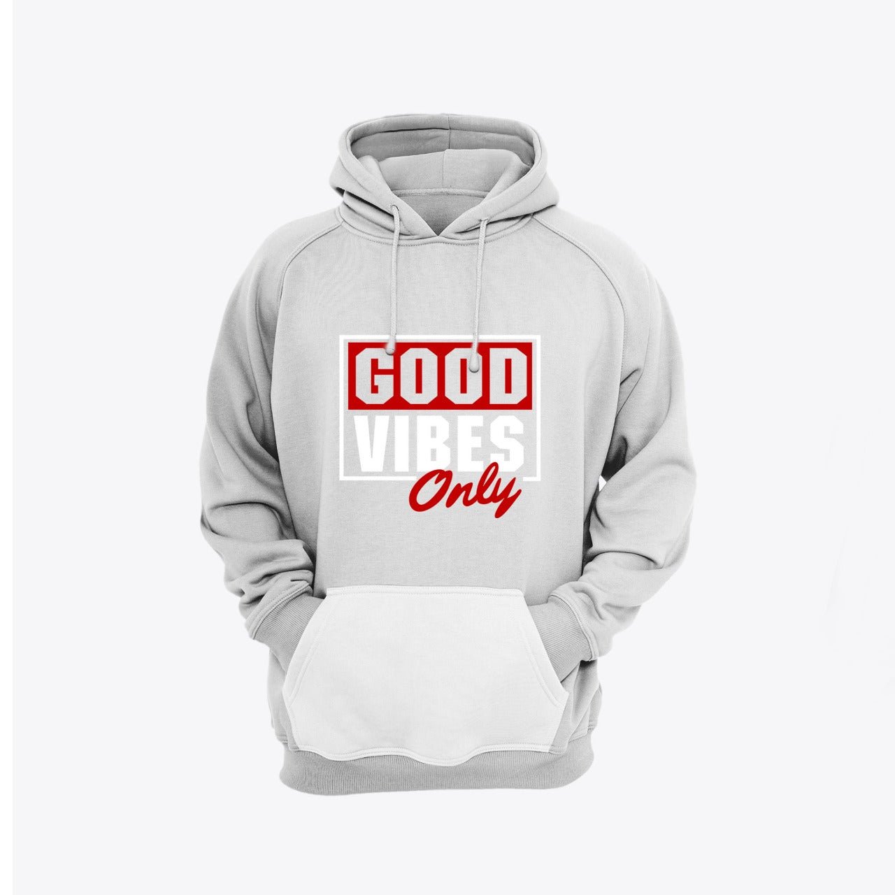 Good Vibes Printed Fleece Full Sleeves Pull Over Hoodie - DENIMS - Hoodies & Sweatshirts - 
