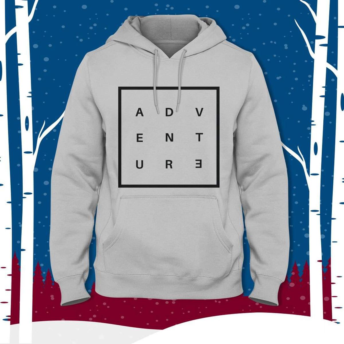 Grey Adventure Fleece Full Sleeves Pull Over Hoodie For Women - DENIMS - Hoodies & Sweatshirts - 