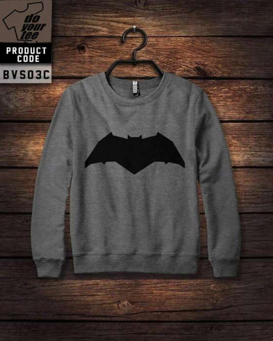 Grey batman Printed Sweat Shirt For Women 133 - DENIMS - Hoodies & Sweatshirts - 