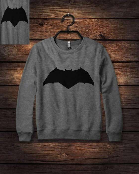 Grey batman Printed Sweat Shirt For Women 604 - DENIMS - Hoodies & Sweatshirts - 