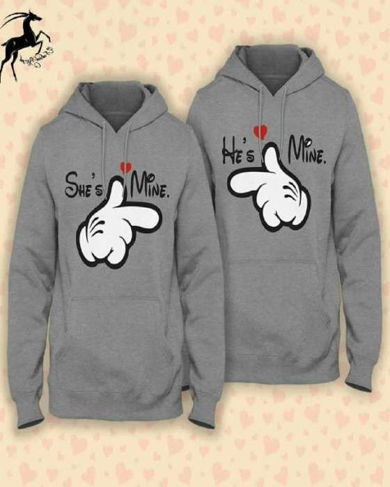 Grey Couple hoodie for womens both - DENIMS - Hoodies & Sweatshirts - 