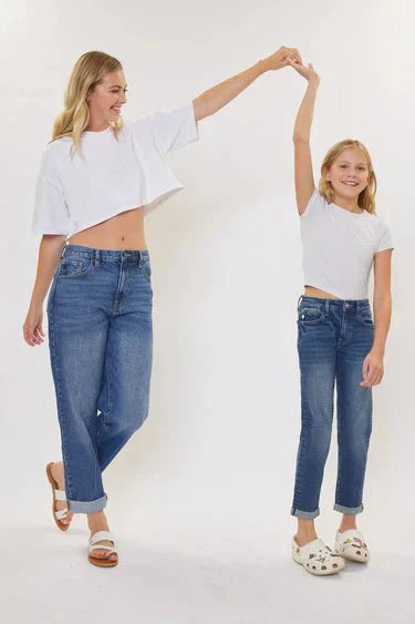Halo Mid Rise Mother Daughter Duo Jeans - DENIMS - Girls Jeans - 