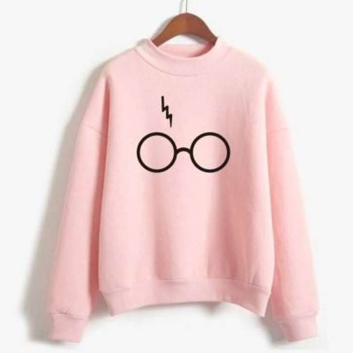 Harry Potter Printed Sweatshirt Baby Pink - DENIMS - Hoodies & Sweatshirts - 