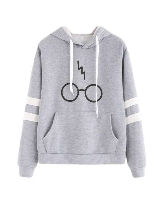 Harry Potters Glasses Printed Grey Hoodie For Women / Men - DENIMS - Hoodies & Sweatshirts - 