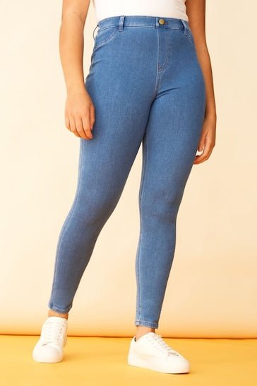 HB Blue Comfort Midwash Jeggings - DENIMS - Jeggings & Leggings - 