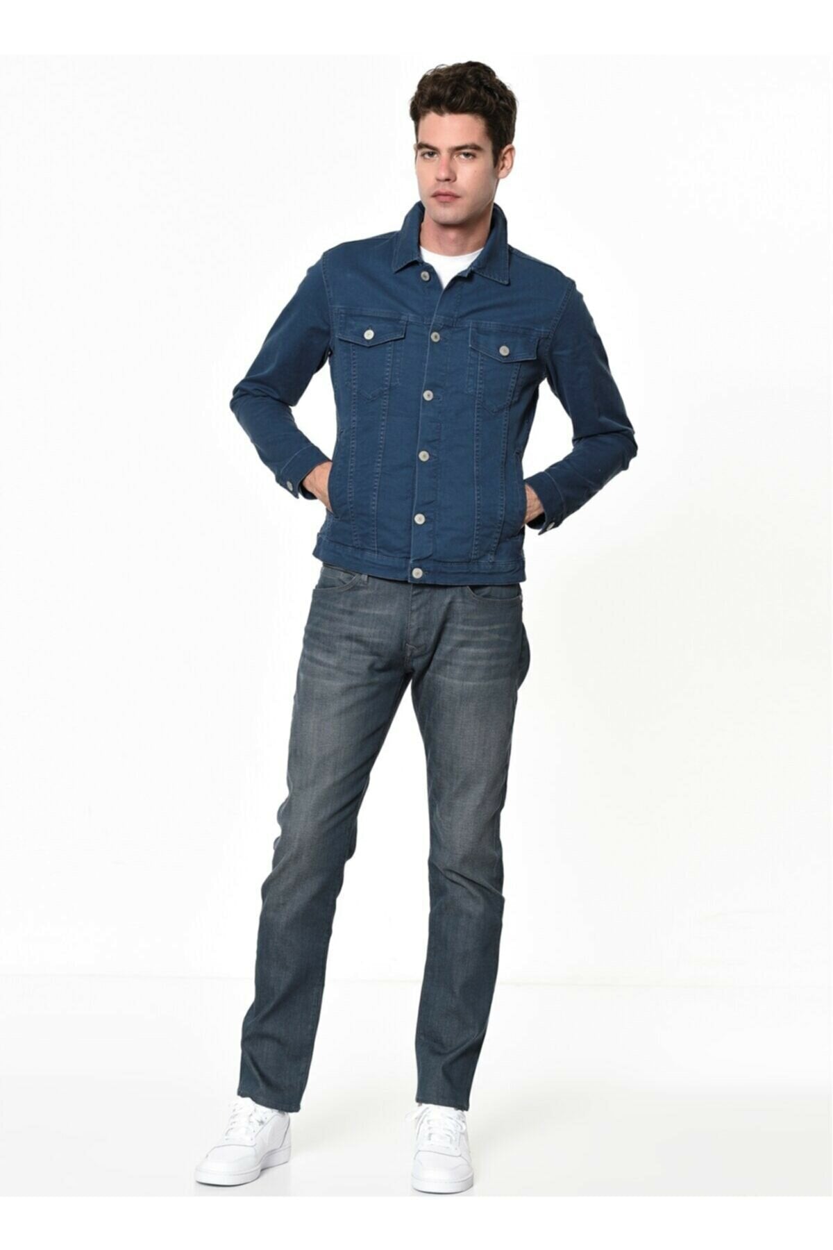 HB Mens Denim Jacket Stretchable Fine Lycra - DENIMS - Denim Jacket - 