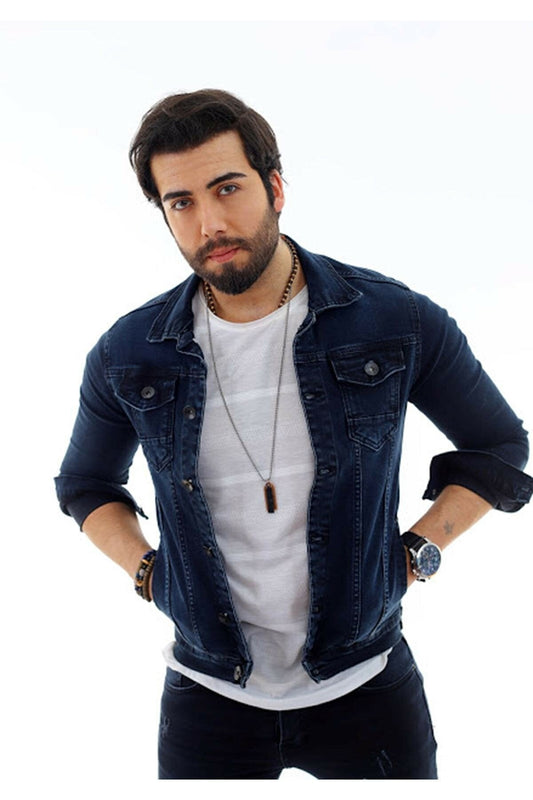 HB Mens Denim Jacket Stretchable Fine Lycra - DENIMS - Denim Jacket - 