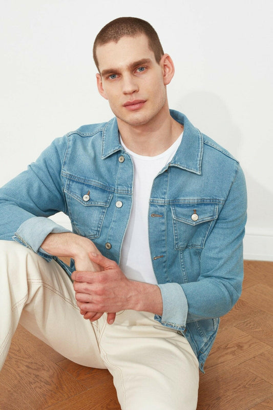 HB Mens Denim Jacket Stretchable Fine Lycra - DENIMS - Denim Jacket - 