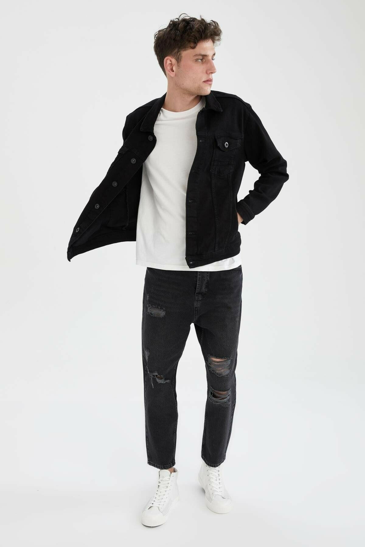 HB Mens Denim Jacket Stretchable Fine Lycra - DENIMS - Denim Jacket - 