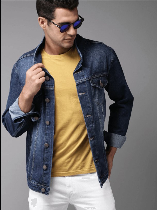 HB Mens Denim Jacket Stretchable Fine Lycra - DENIMS - Denim Jacket - 