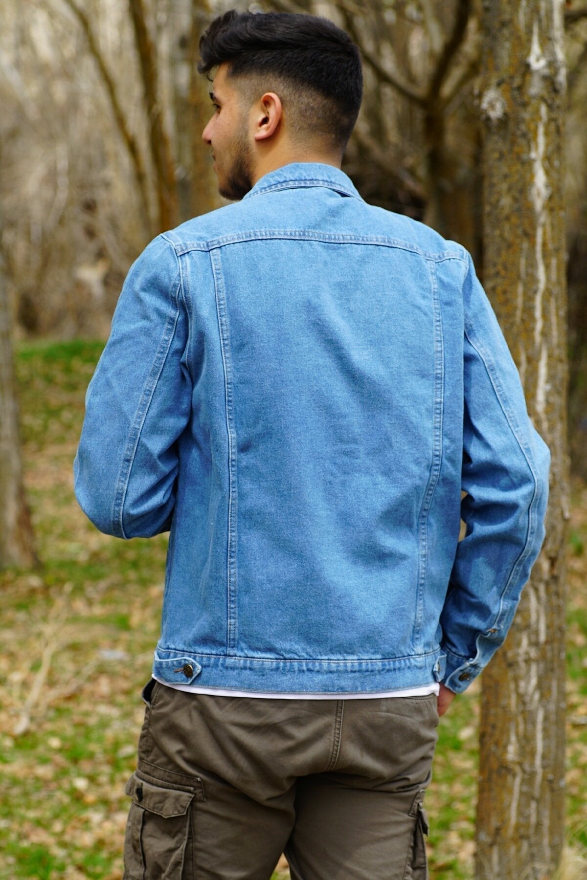 HB Mens Denim Jacket Stretchable Fine Lycra - DENIMS - Denim Jacket - 