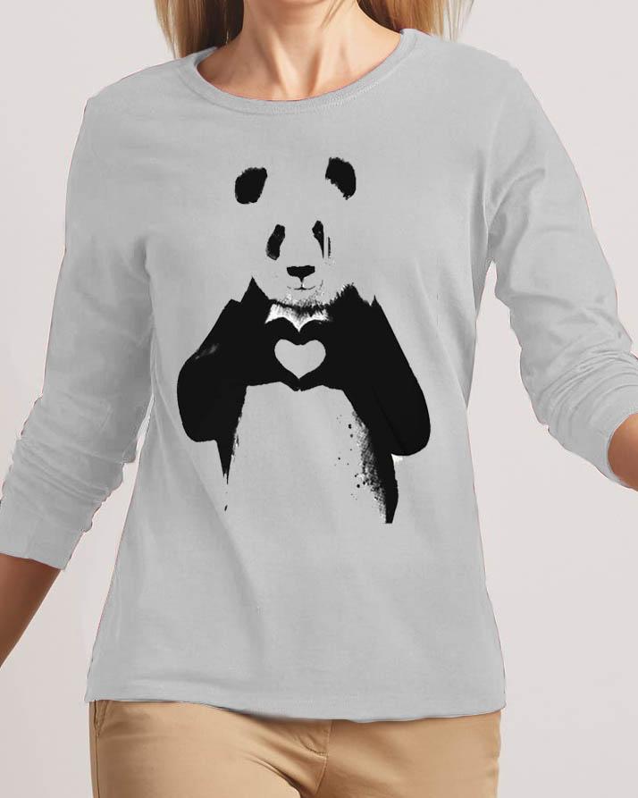 Heart Bear New Fashion Grey High Graphic Excellent Quality T - shirt - DENIMS - Tops & T - Shirts - 