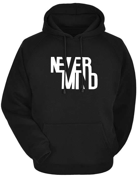 Hooded Neck Never Mind Printed Winter Full Sleeves Hoodie for Men - DENIMS - Hoodie & Sweatshirt - 