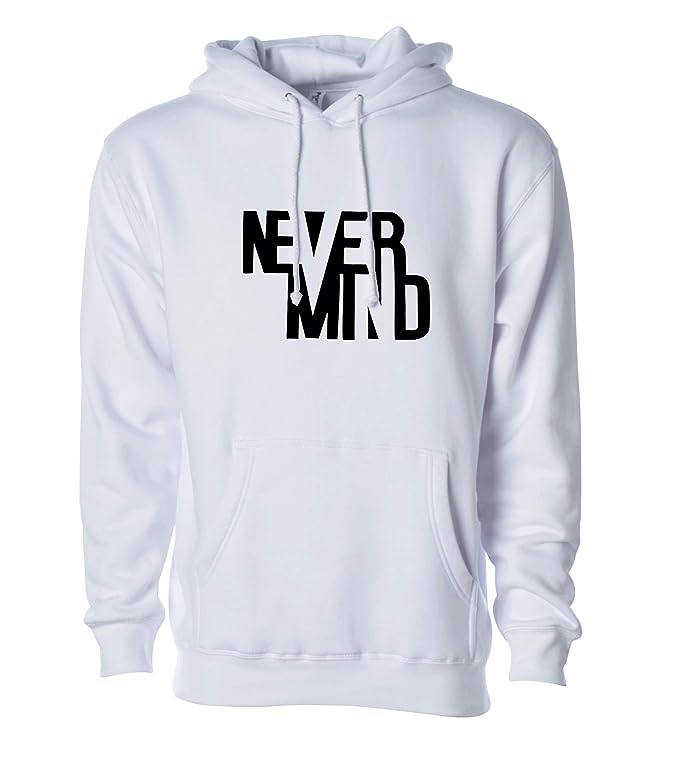 Hooded Neck Never Mind Printed Winter Full Sleeves Hoodie for Men - DENIMS - Hoodie & Sweatshirt - 