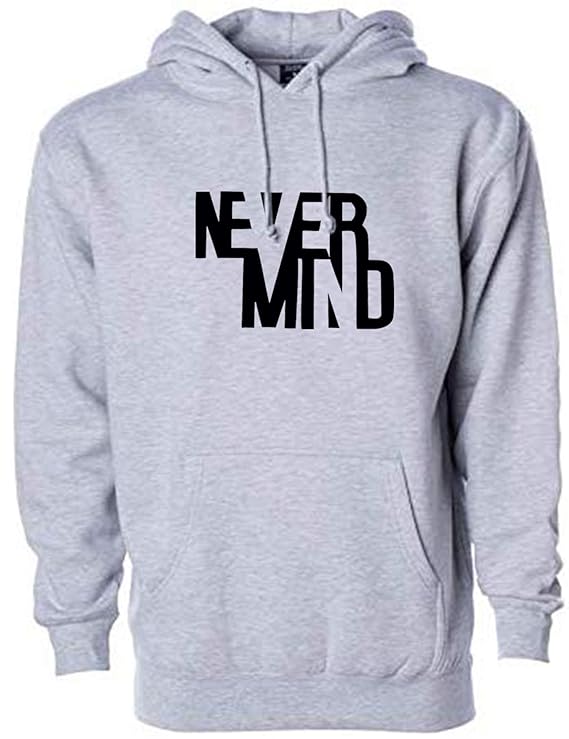 Hooded Neck Never Mind Printed Winter Full Sleeves Hoodie for Men - DENIMS - Hoodie & Sweatshirt - 
