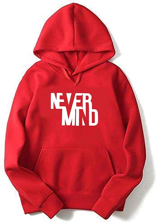 Hooded Neck Never Mind Printed Winter Full Sleeves Hoodie for Men - DENIMS - Hoodie & Sweatshirt - 