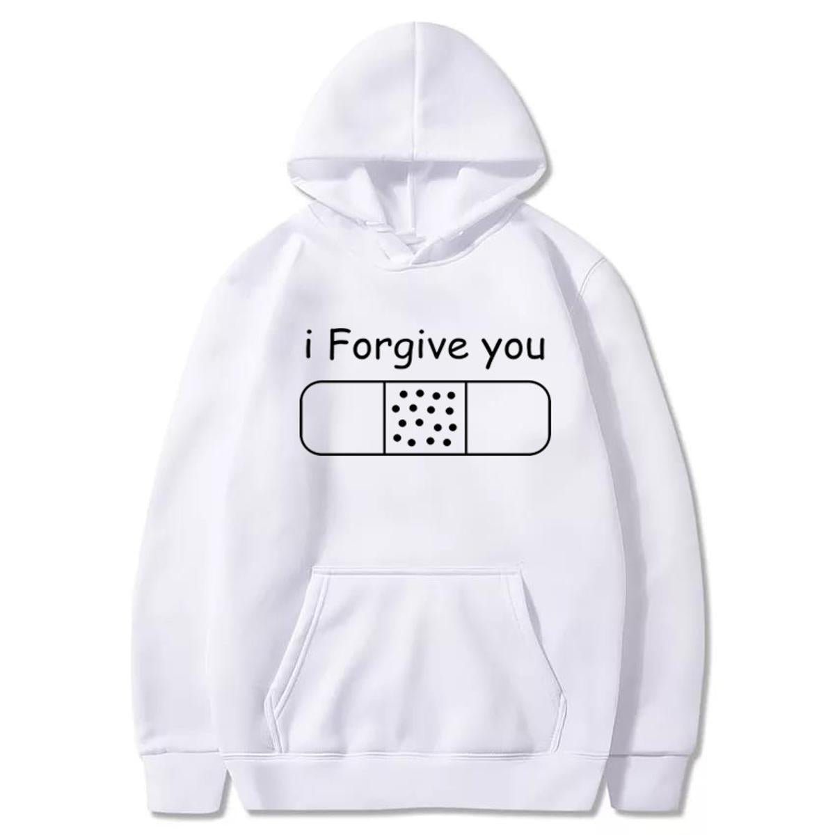 I Forgive You Printed Fleece Full Sleeves Pull Over Hoodie For Women - DENIMS - Hoodies & Sweatshirts - 